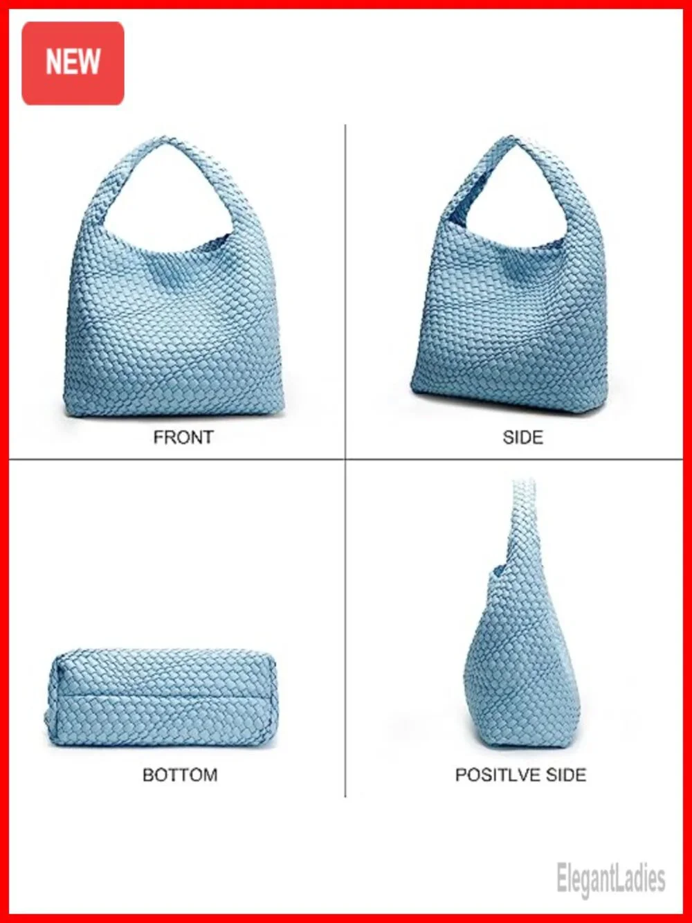Woven Hobo Bag Vegan Leather Purses Soft Shoulder Tote